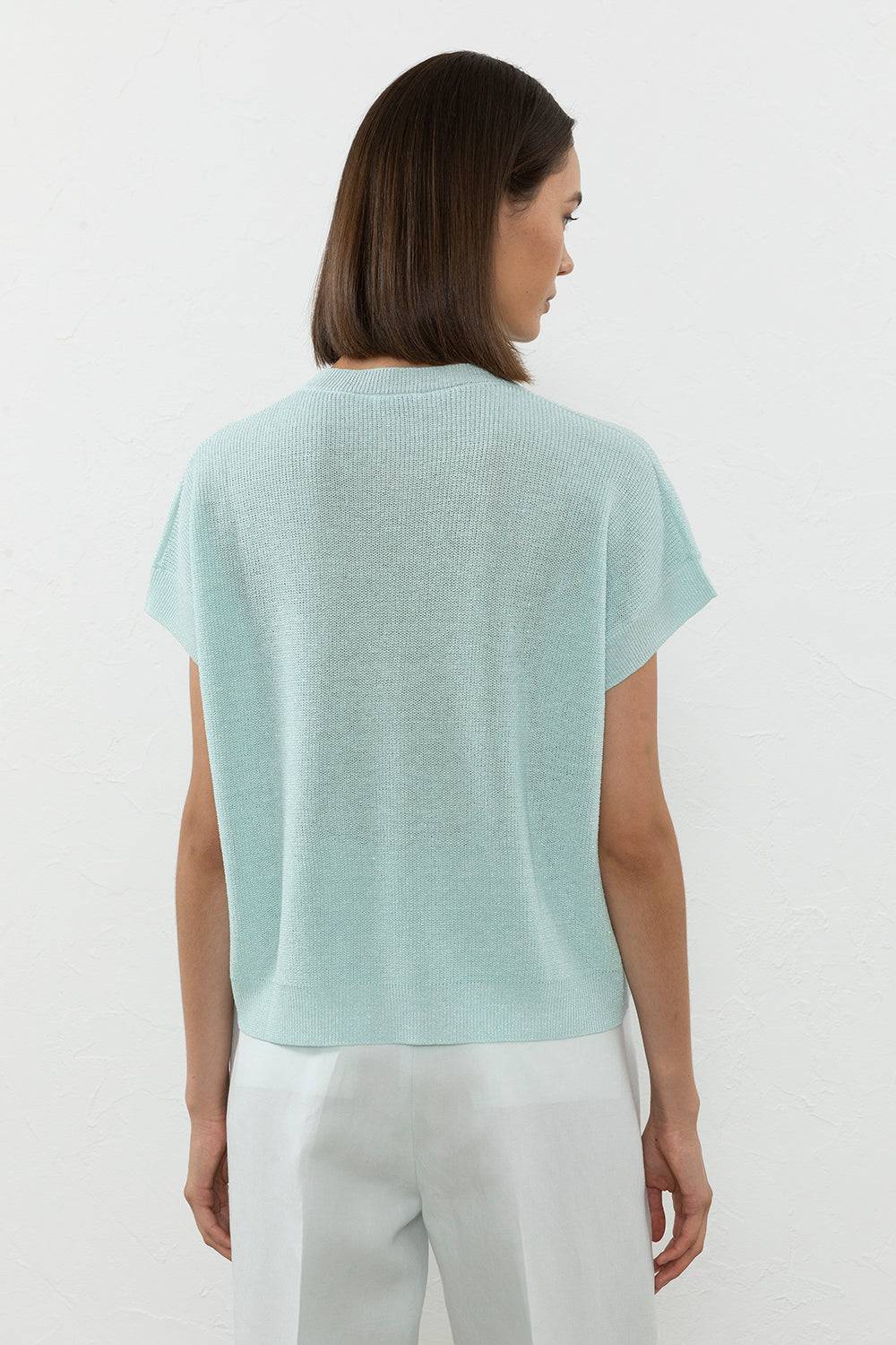 Peserico Maglia In Filato Di Lino Cotone Crepe E Lurex