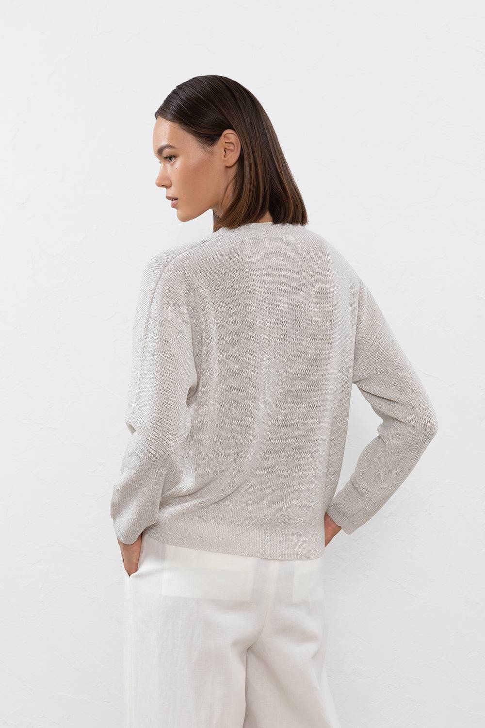 Peserico Maglia In Filato Di Lino Cotone Crepe E Lurex