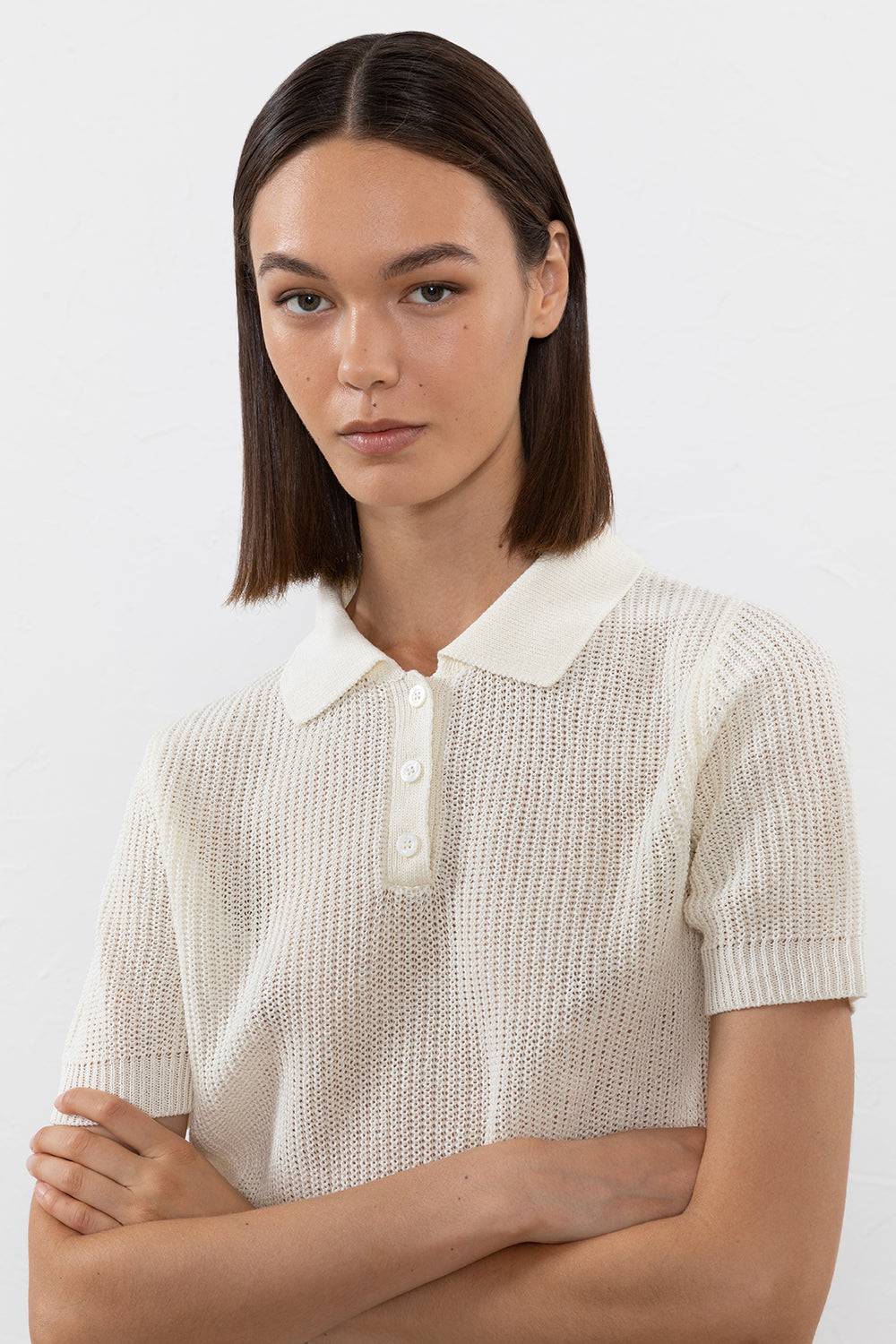 Peserico Maglia In Filato Di Lino Cotone Crepe Melange