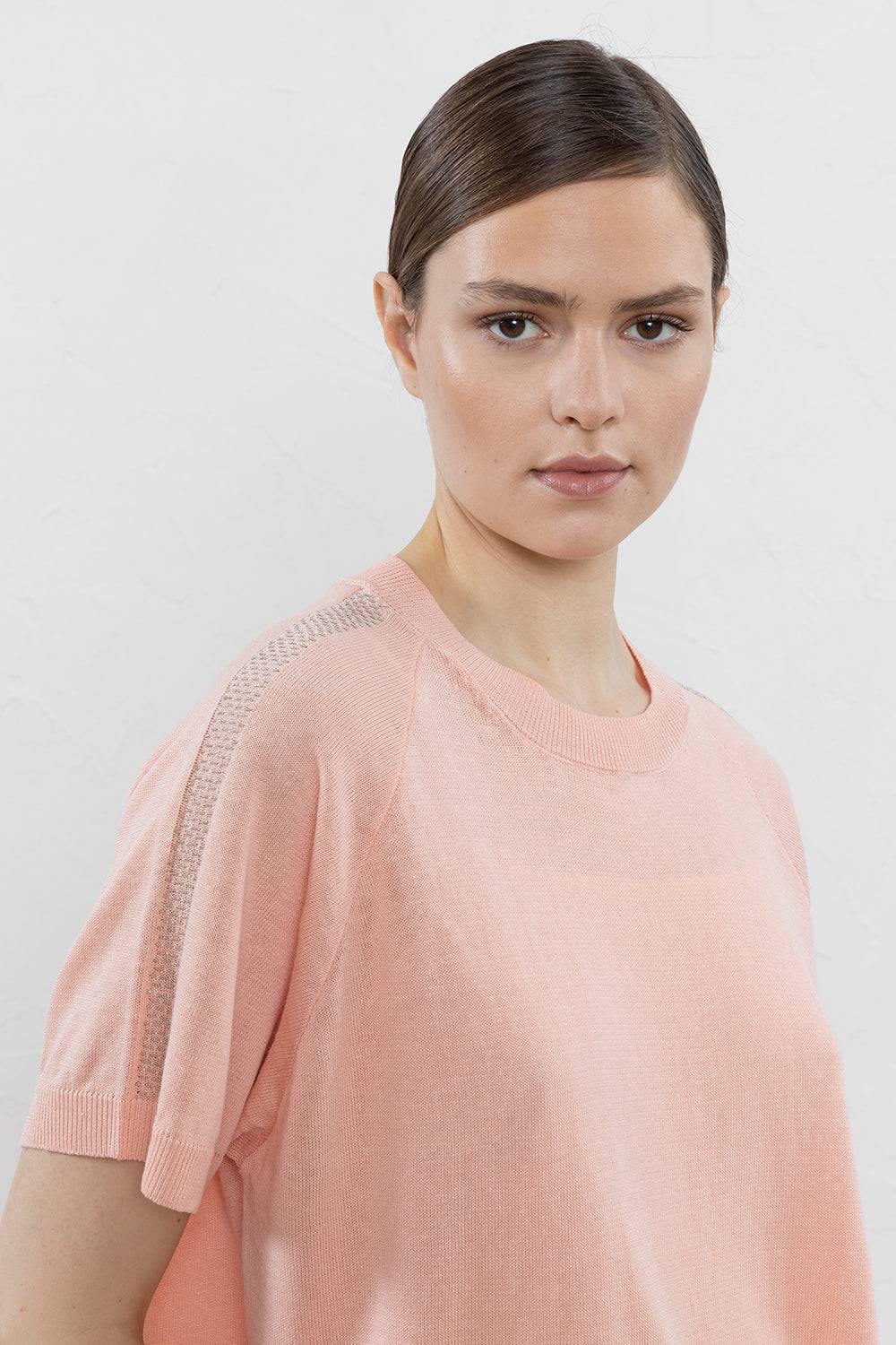 Peserico Maglia In Filato Di Lino E Cotone Crepe Con Punto Luce