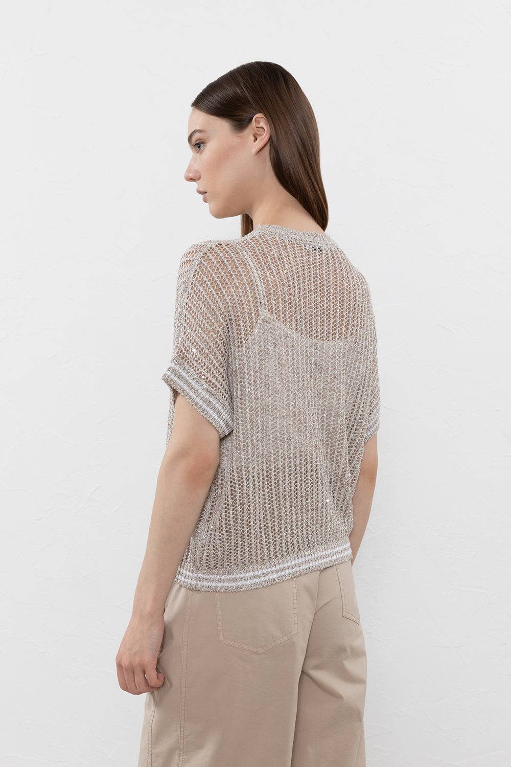 Peserico Maglia In Filato Di Lino, Viscosa E Paillettes