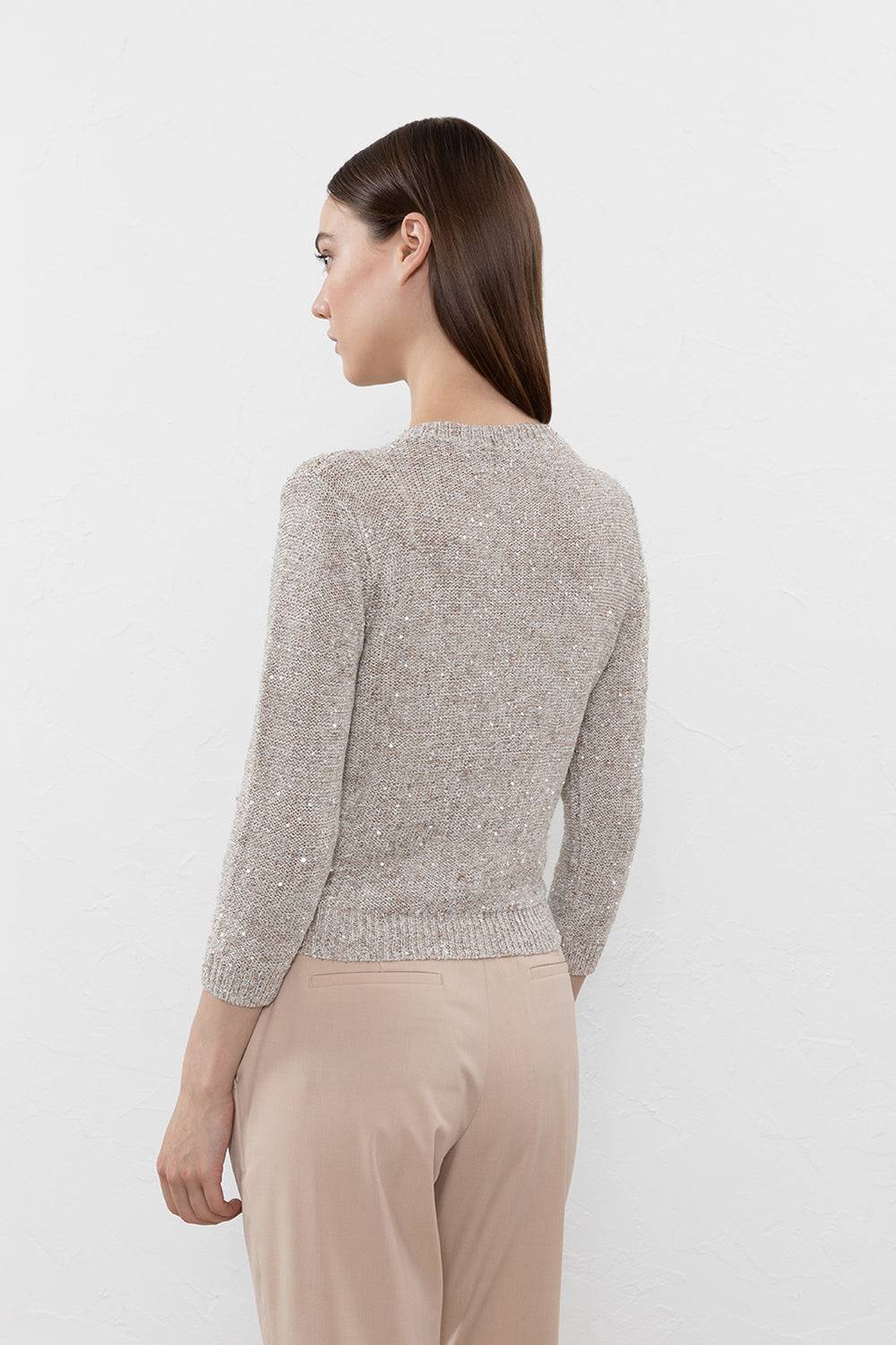 Peserico Maglia In Filato Di Misto Lino, Viscosa E Tencel Con Paillettes