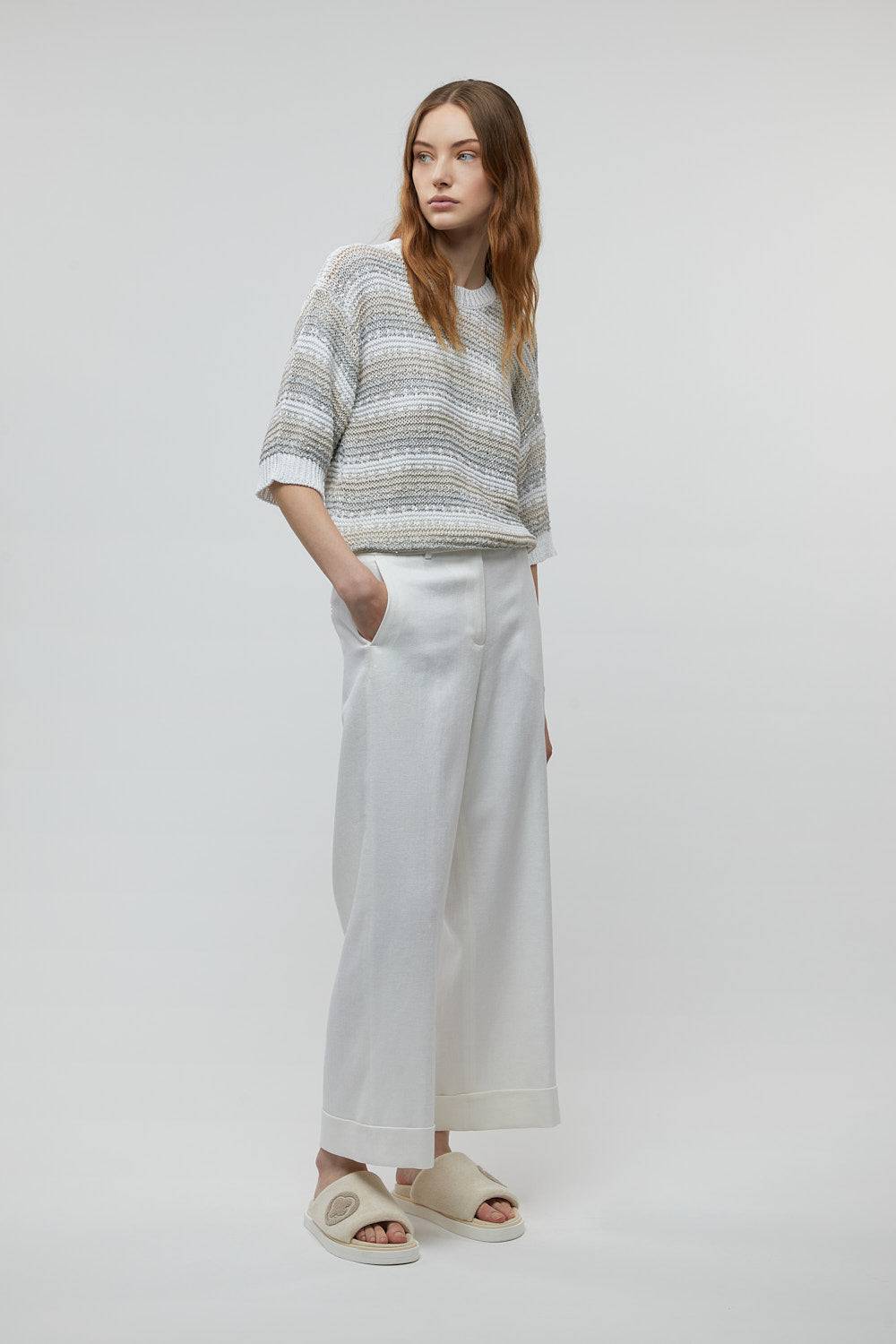 Peserico Maglia In Filato Di Viscosa, Lino, Tencel E Paillettes