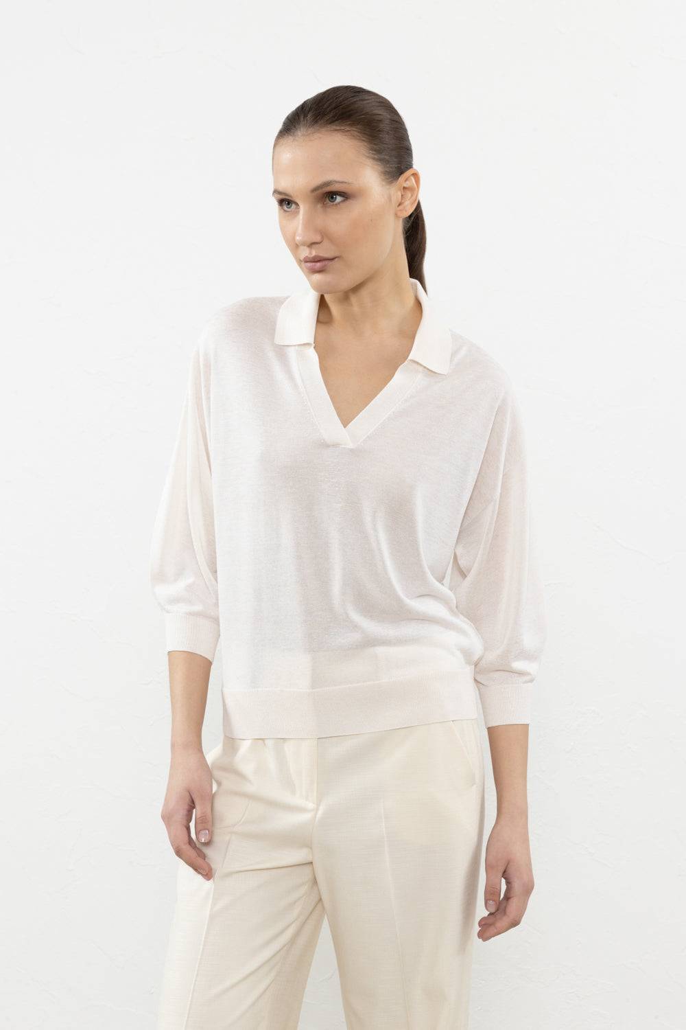 Peserico Maglia in filato mélange di misto viscosa lucida