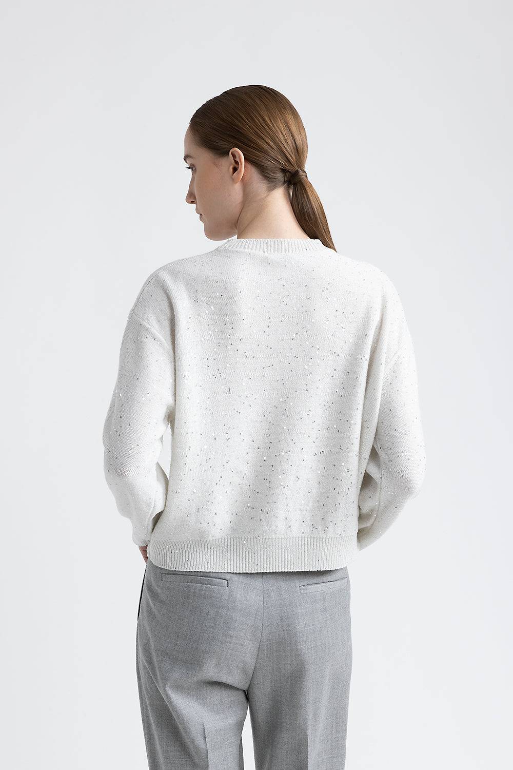 Peserico Maglia In Lana E Cashmere Con Lurex E Paillettes