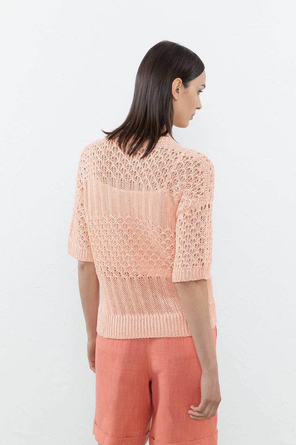 Peserico Maglia In Puro Cotone Mercerizzato E Micro Paillettes