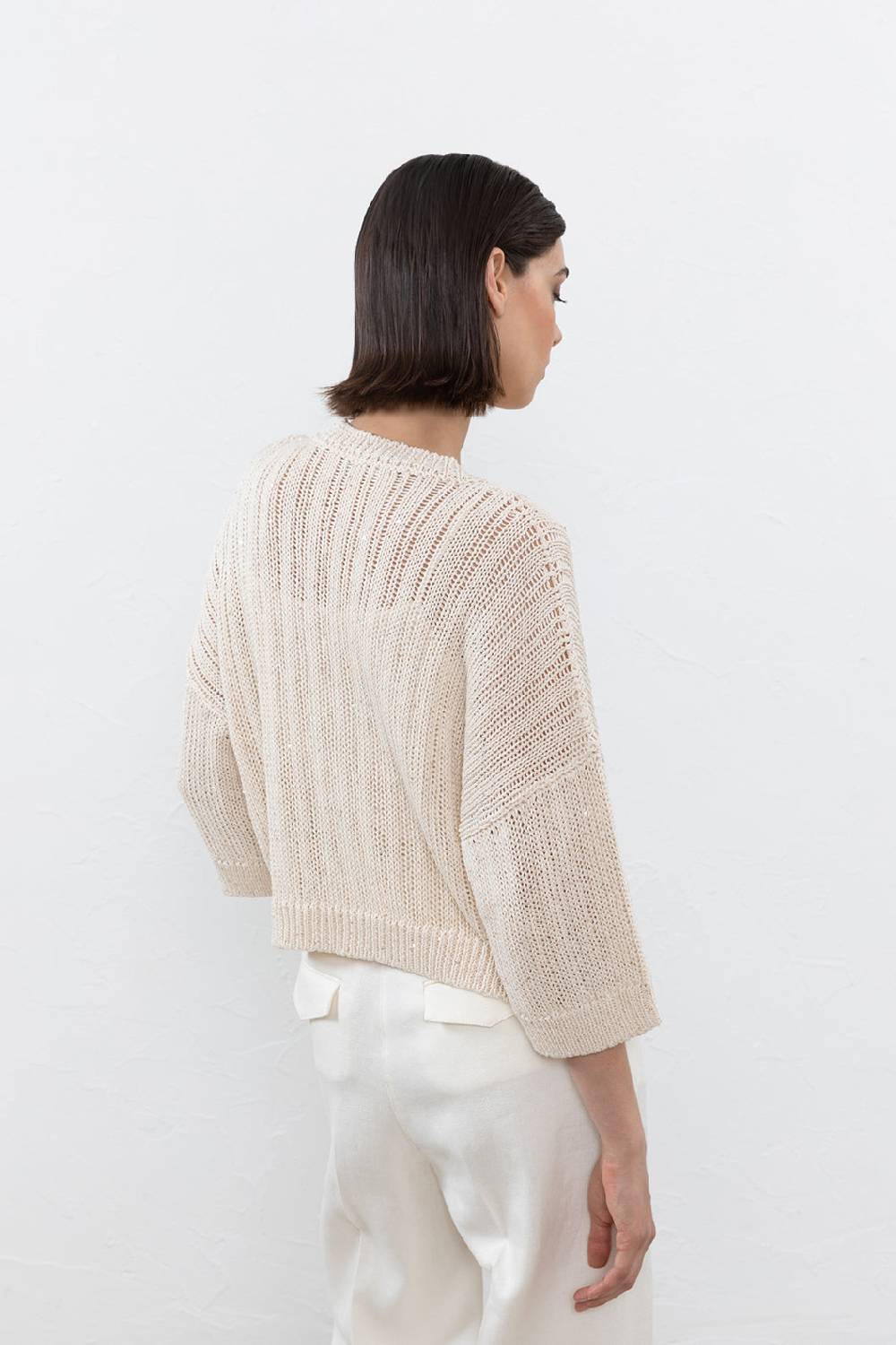 Peserico Maglia In Puro Cotone Mercerizzato E Micro Paillettes