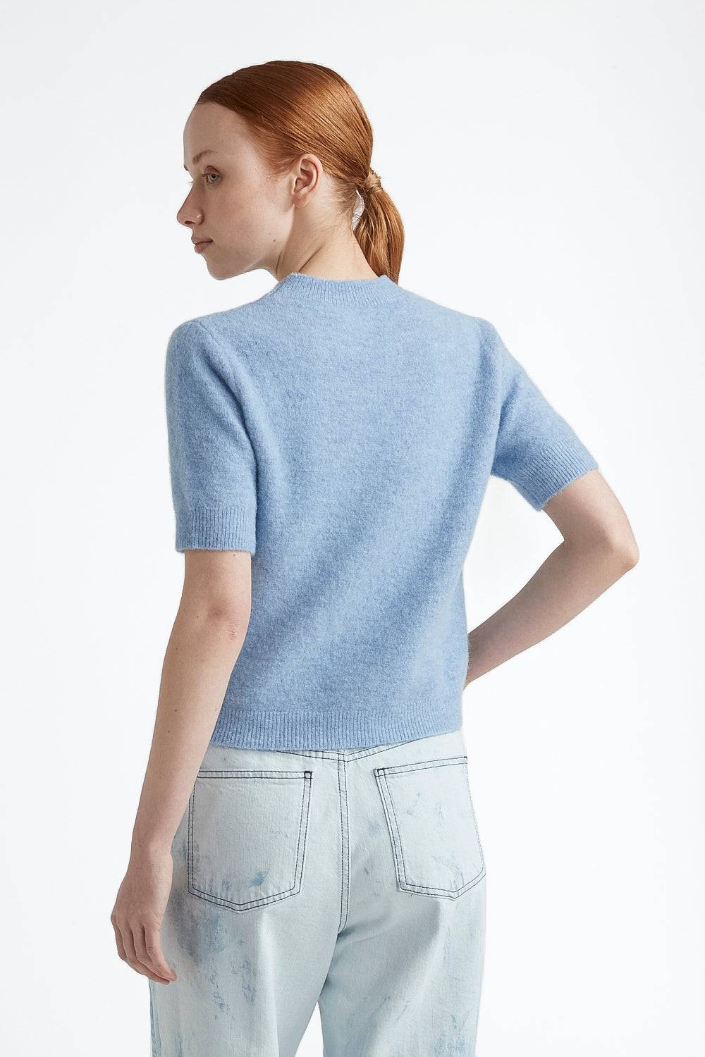 Peserico Maglia Maniche Corte In Filato D'alpaca E Lana Stretch