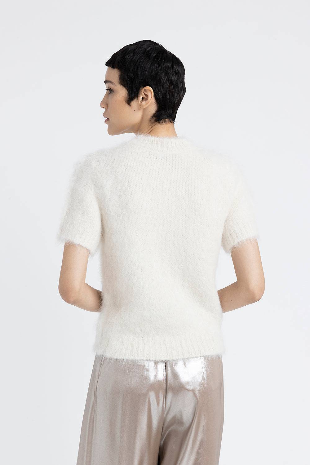 Peserico Maglia Maniche Corte In Filato Di Lana D'alpaca E Merino