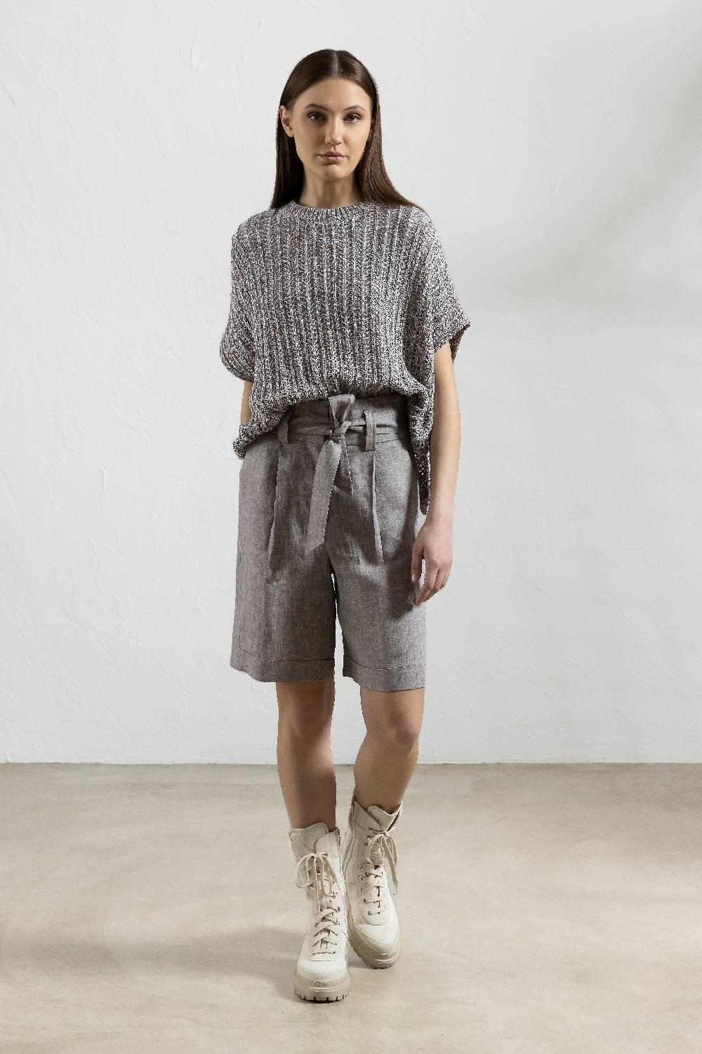 Peserico Maglia Oversize In Filato Di Puro Cotone E Micro Paillettes