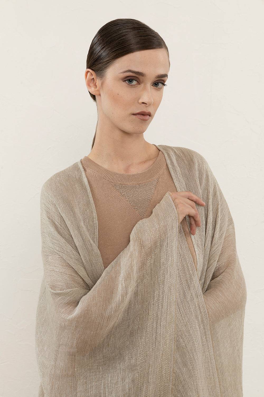 Peserico Mantella In Misto Lino, Cotone, Viscosa E Lurex