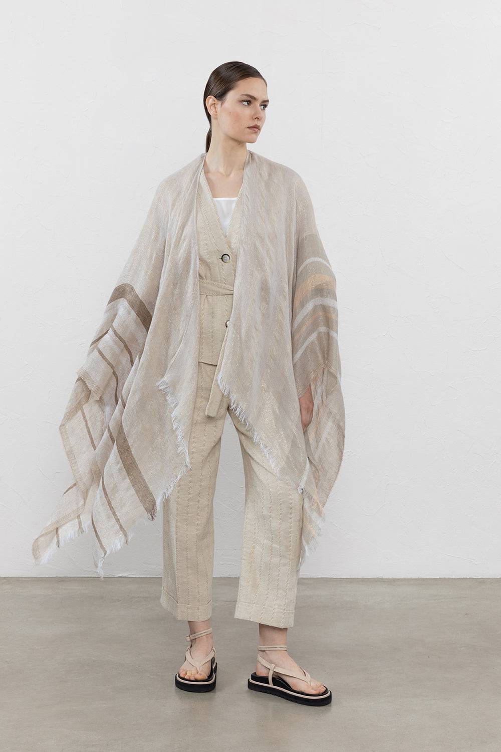 Peserico Mantella in misto lino, cotone, viscosa e lurex