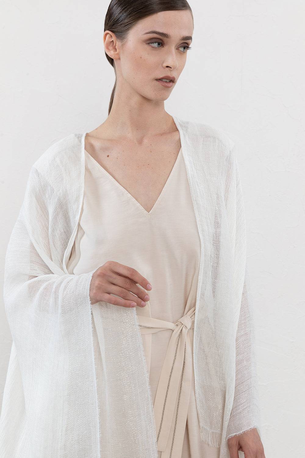 Peserico Mantella In Misto Lino, Cotone, Viscosa E Lurex