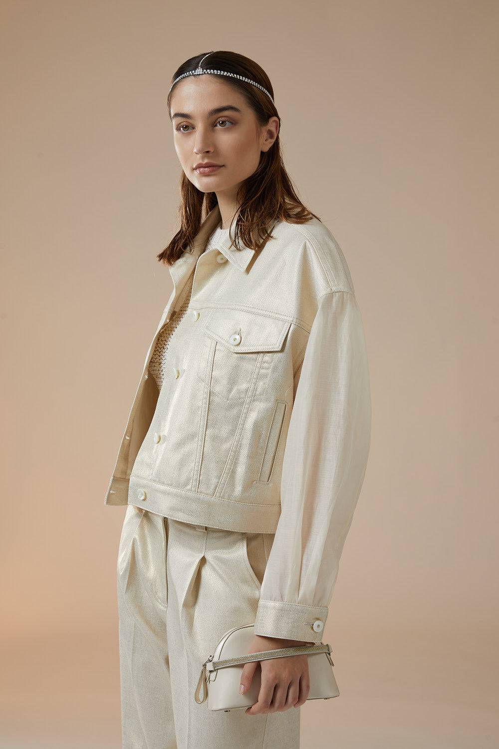 Peserico Pantalone A Palazzo In Drill Di Cotone Stretch