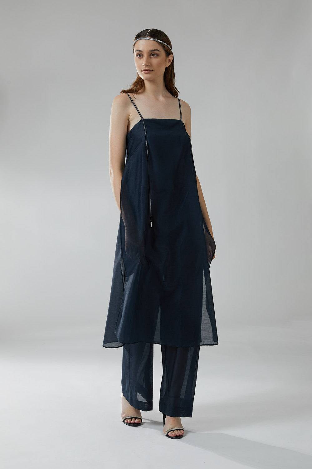 Peserico Pantalone A Palazzo In Organza Di Cotone Misto Seta