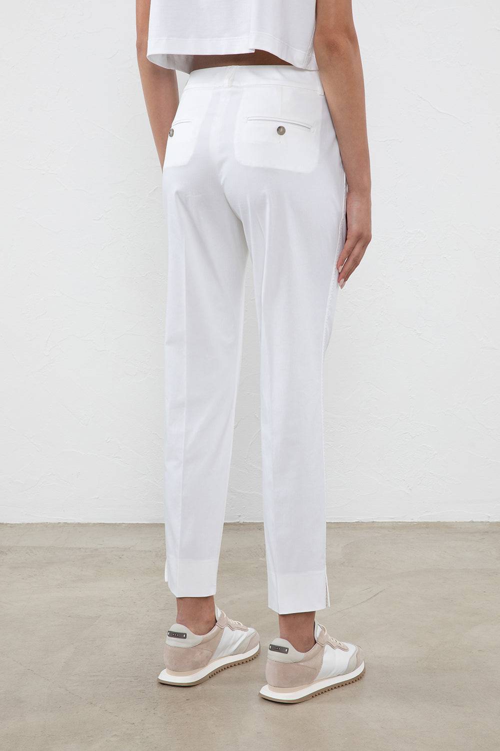 Peserico Pantalone A Sigaretta In Gabardina Di Cotone Stretch