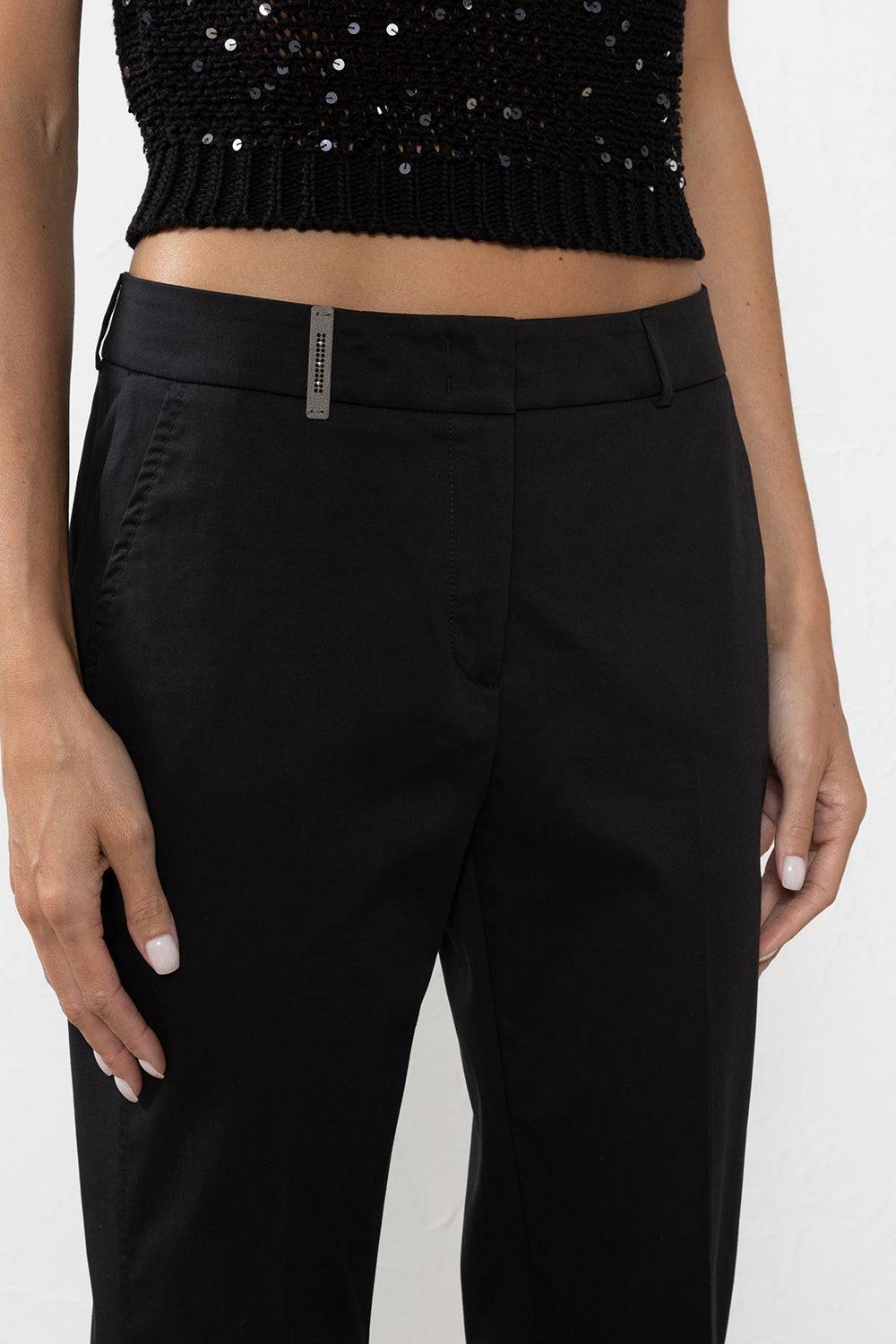 Peserico Pantalone A Sigaretta In Gabardina Di Cotone Stretch