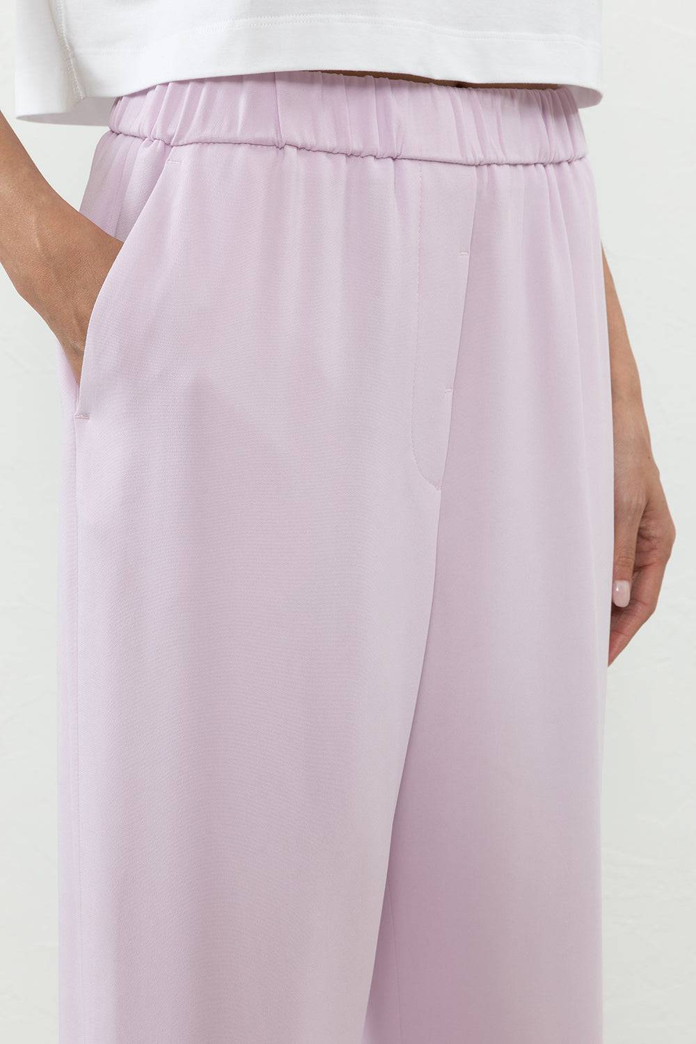 Peserico Pantalone Alla Caviglia In Cady Crepe Di Viscosa Stretch