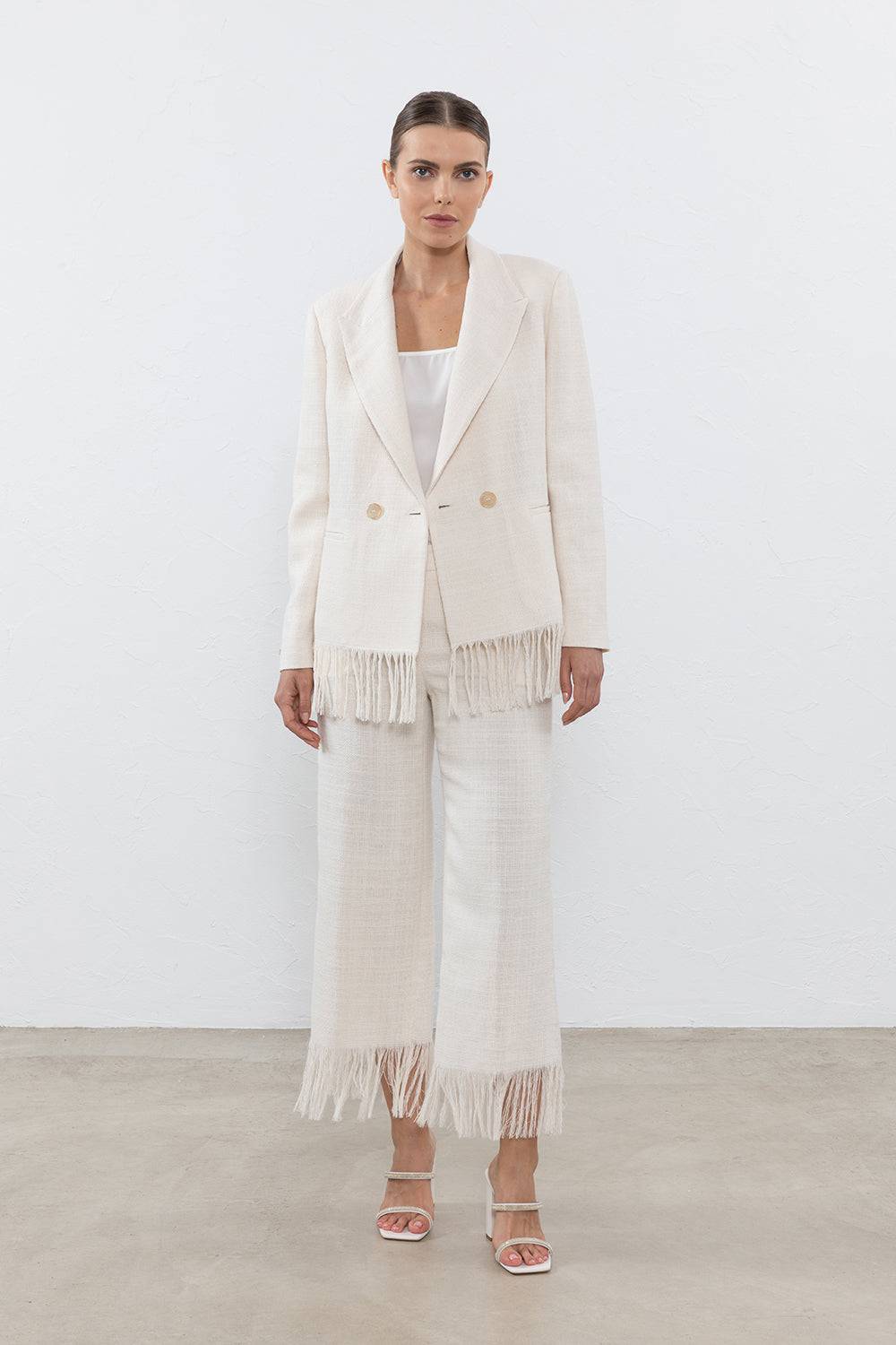 Peserico Pantalone Alla Caviglia In Stuoia Grezza Di Cotone