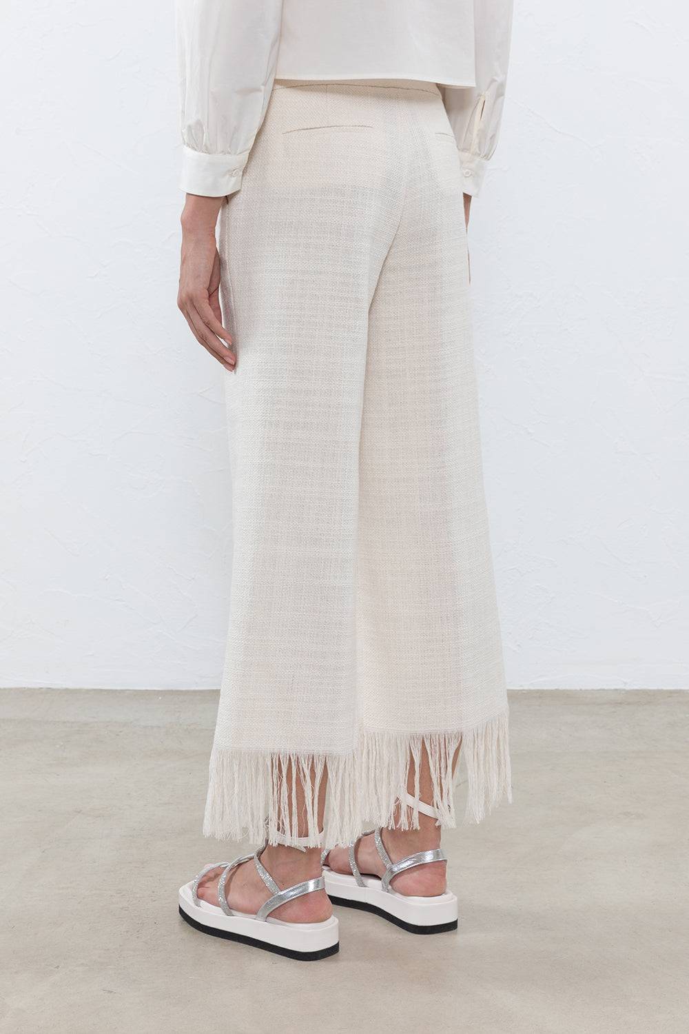 Peserico Pantalone Alla Caviglia In Stuoia Grezza Di Cotone