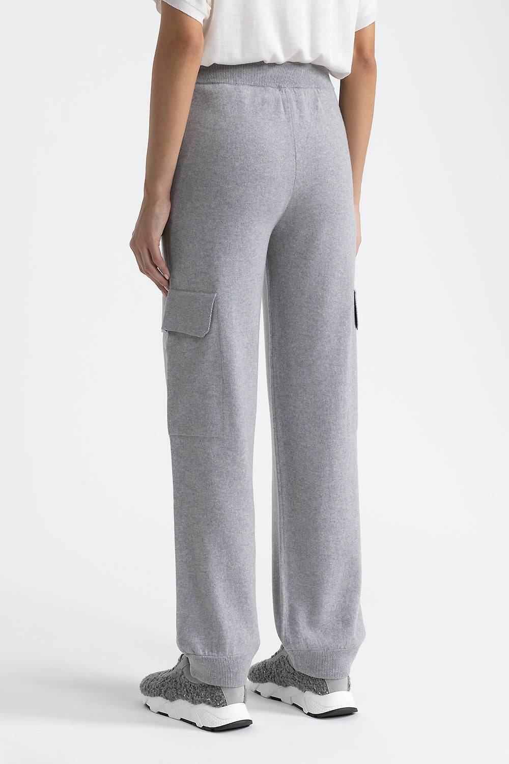 Peserico Pantalone Baggy Cargo In Lana, Seta E Cashmere