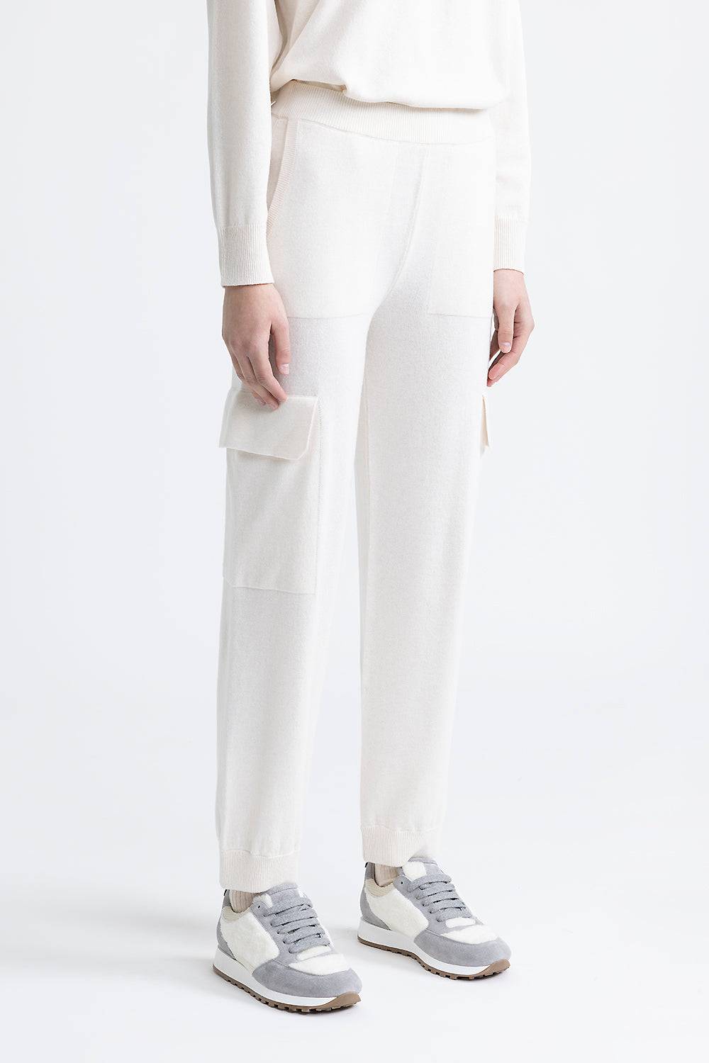 Peserico Pantalone baggy cargo in lana, seta e cashmere