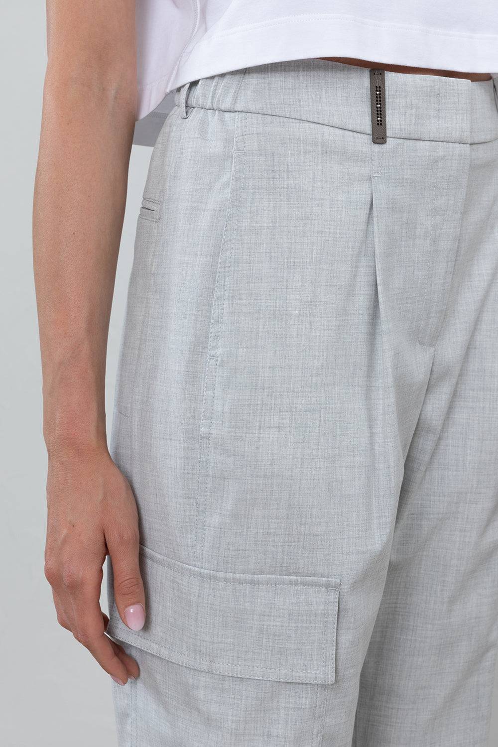 Peserico Pantalone Cargo In Tela Tecnica Di Viscosa