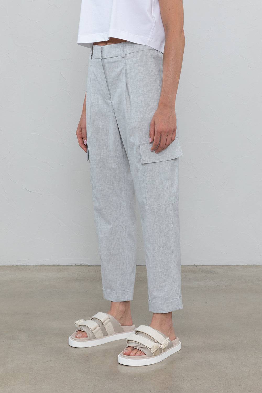 Peserico Pantalone cargo in tela tecnica di viscosa