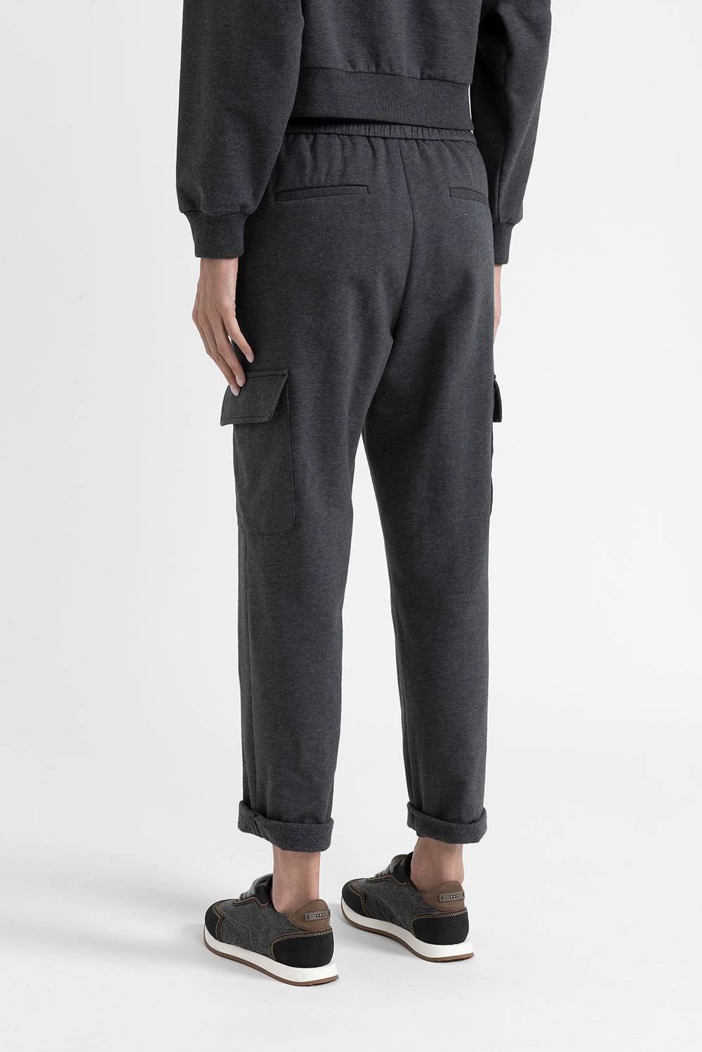 Peserico Pantalone Cargo Jogger In Felpina Di Cotone