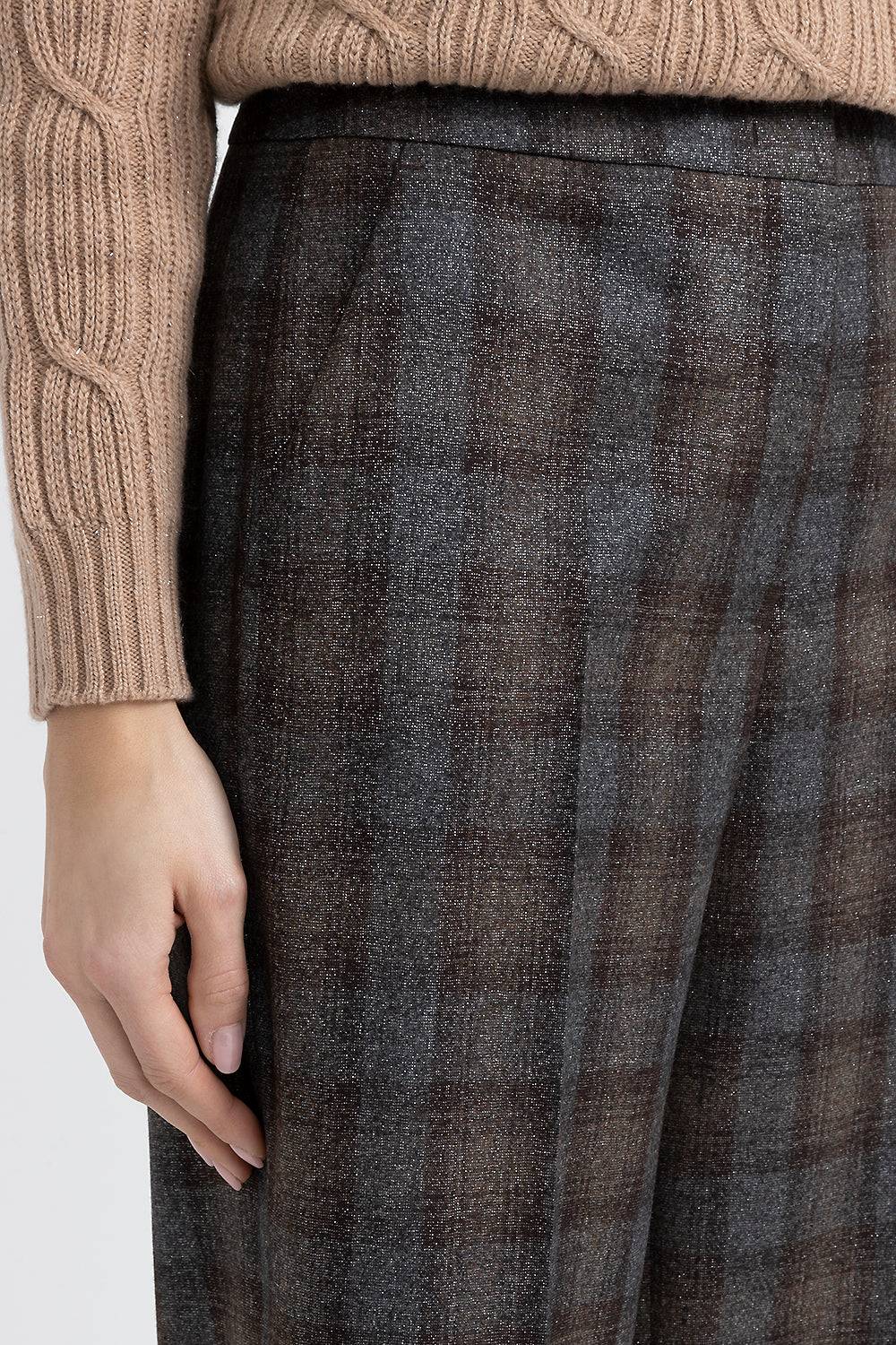 Peserico Pantalone Carrot Tailored In Lana Con Disegno