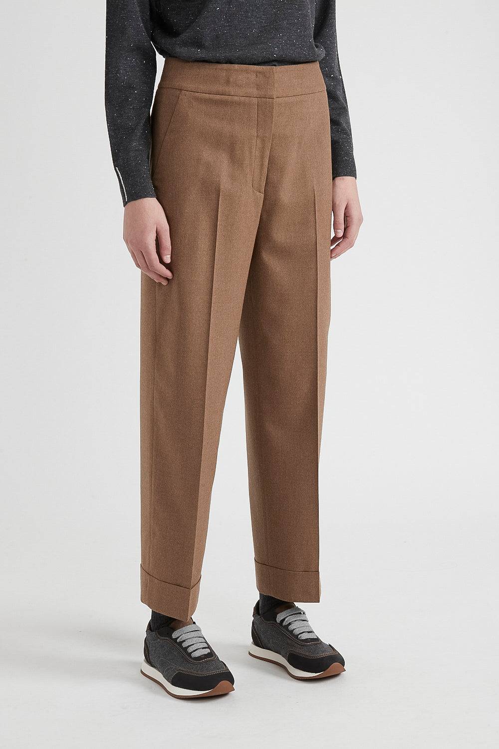 Peserico Pantalone carrot tailored in lana e cashmere