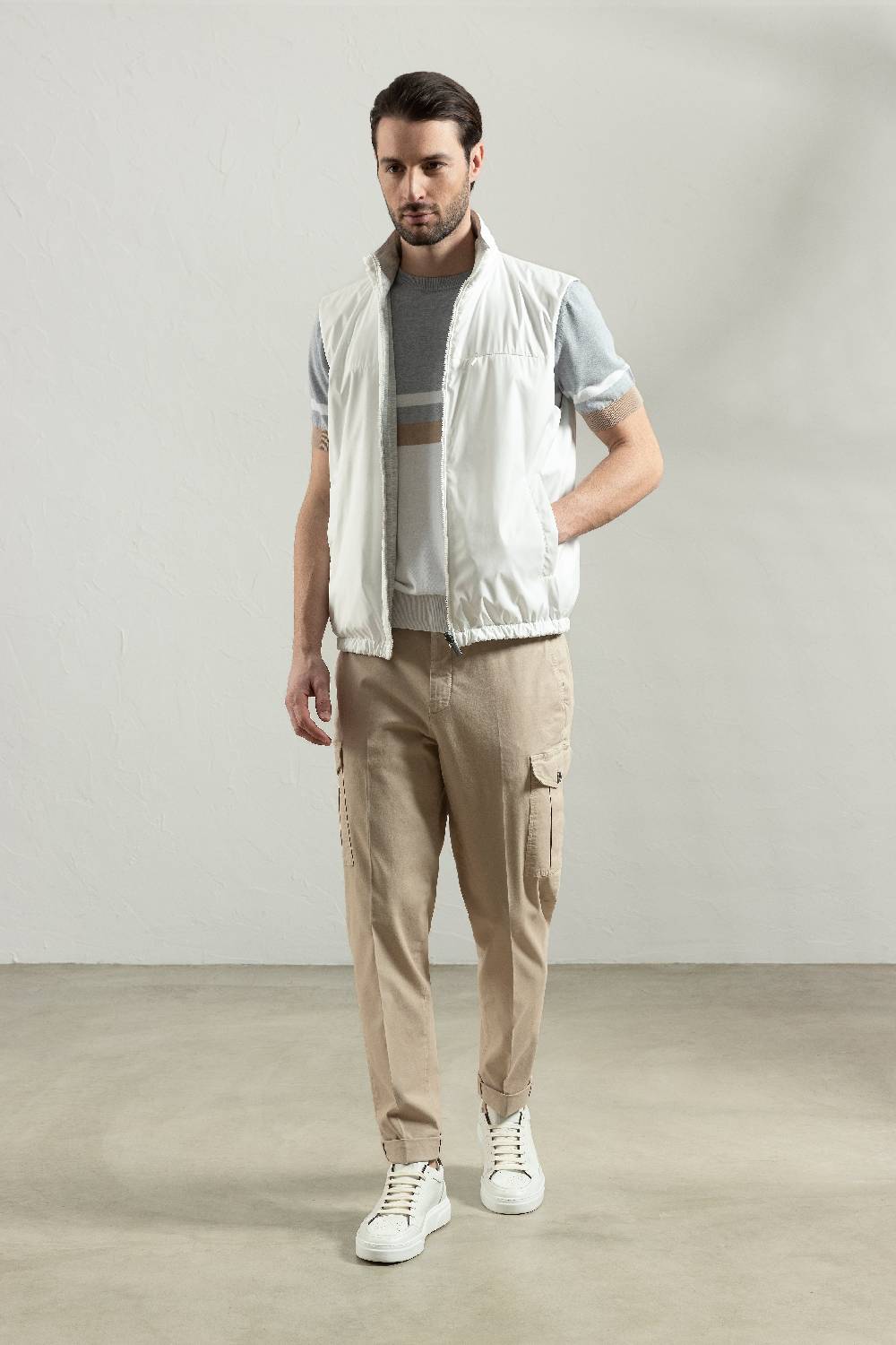 Peserico Pantalone Chino In Gabardina Di Cotone Stretch