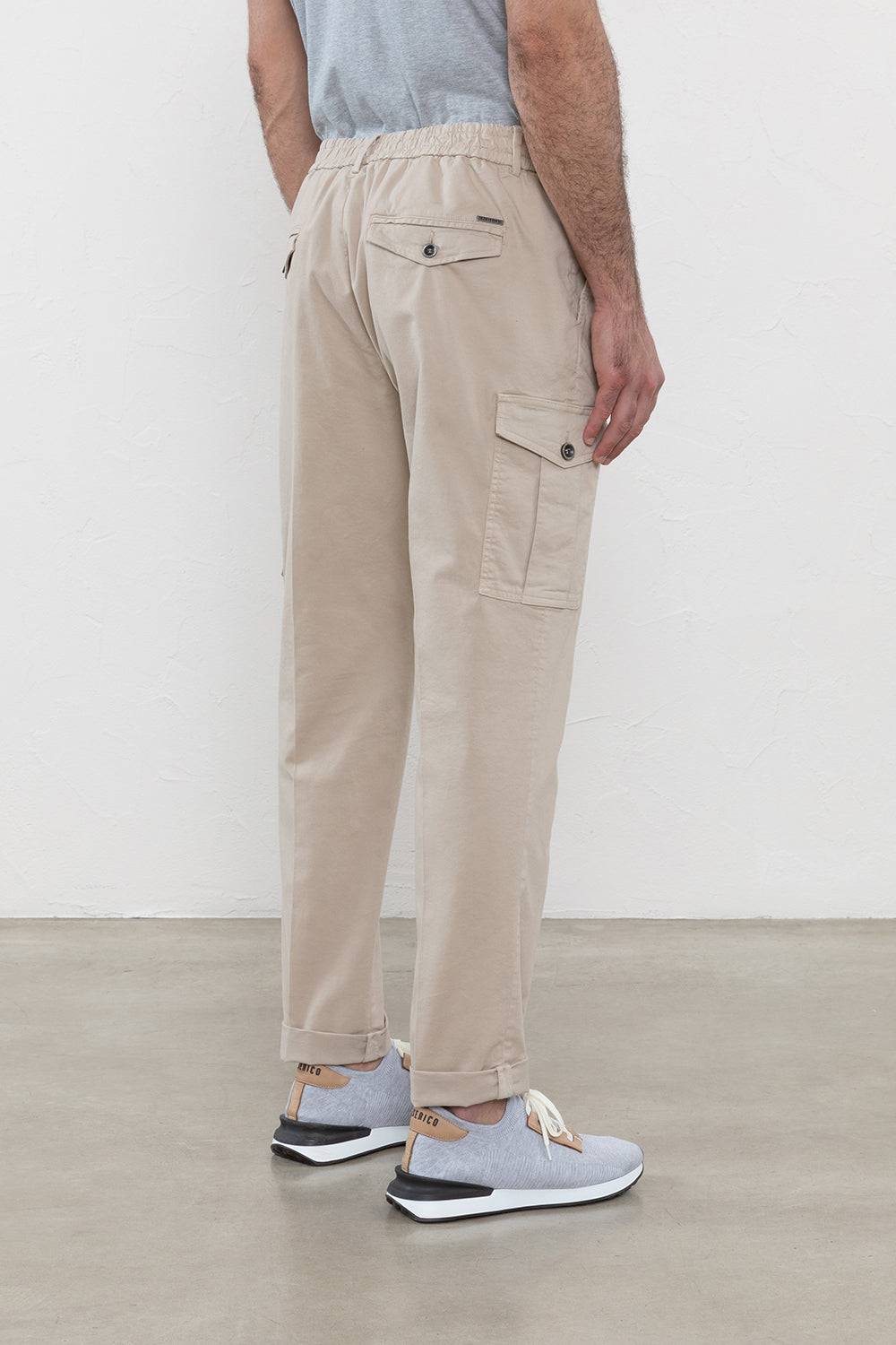 Peserico Pantalone Chino In Gabardina Di Cotone Stretch