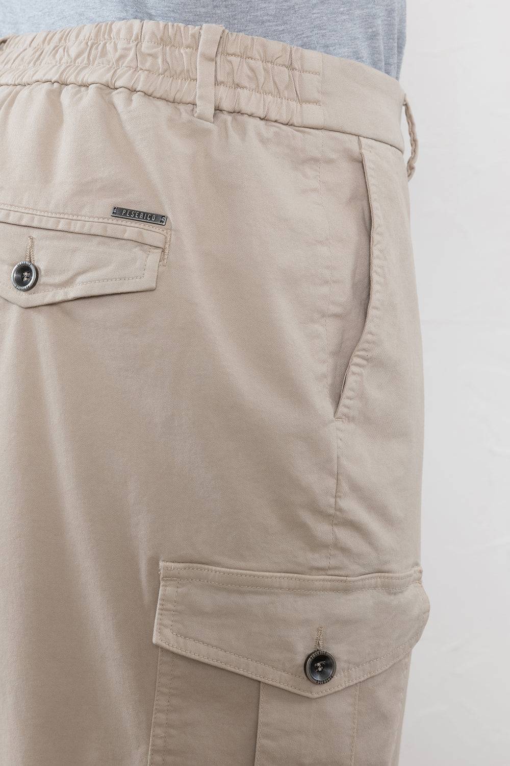 Peserico Pantalone Chino In Gabardina Di Cotone Stretch