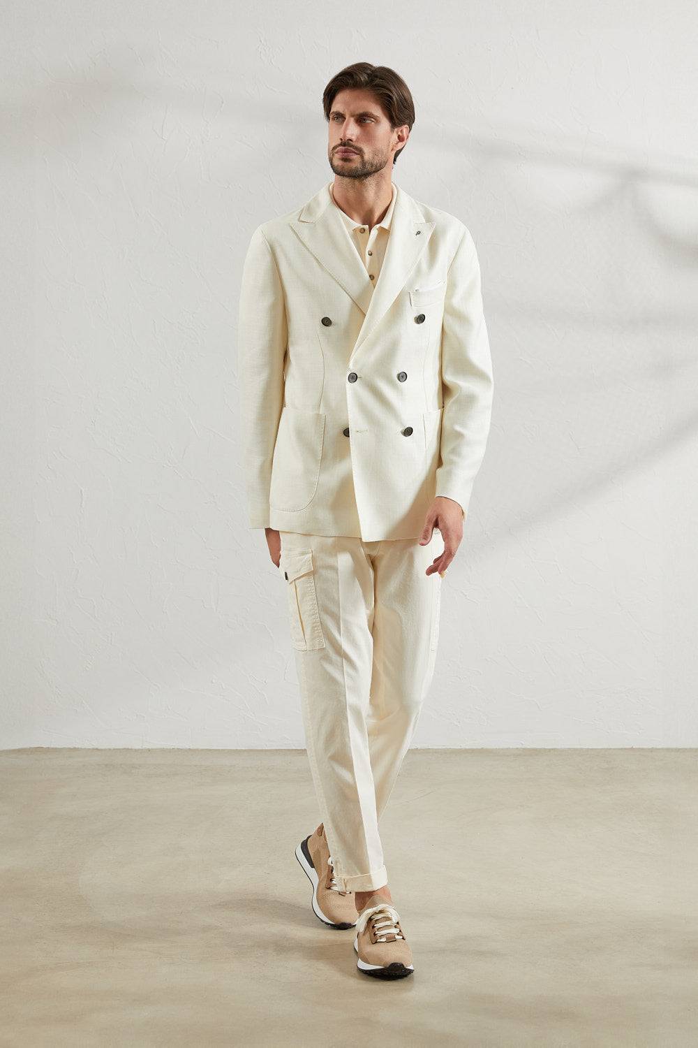 Peserico Pantalone Chino In Gabardina Di Cotone Stretch