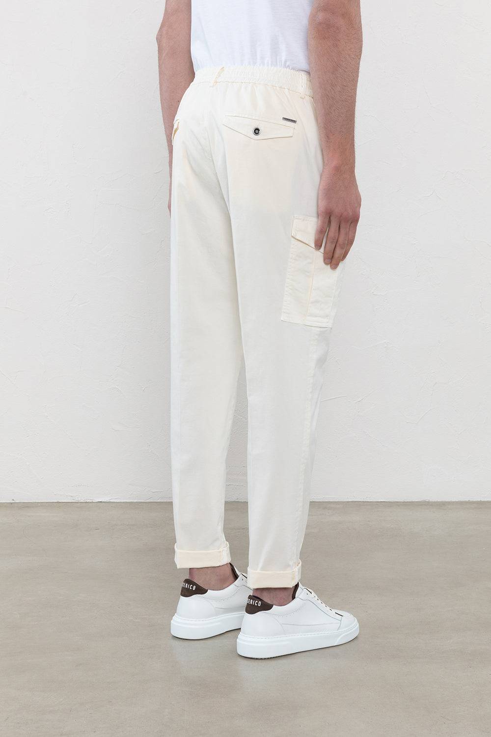 Peserico Pantalone Chino In Gabardina Di Cotone Stretch