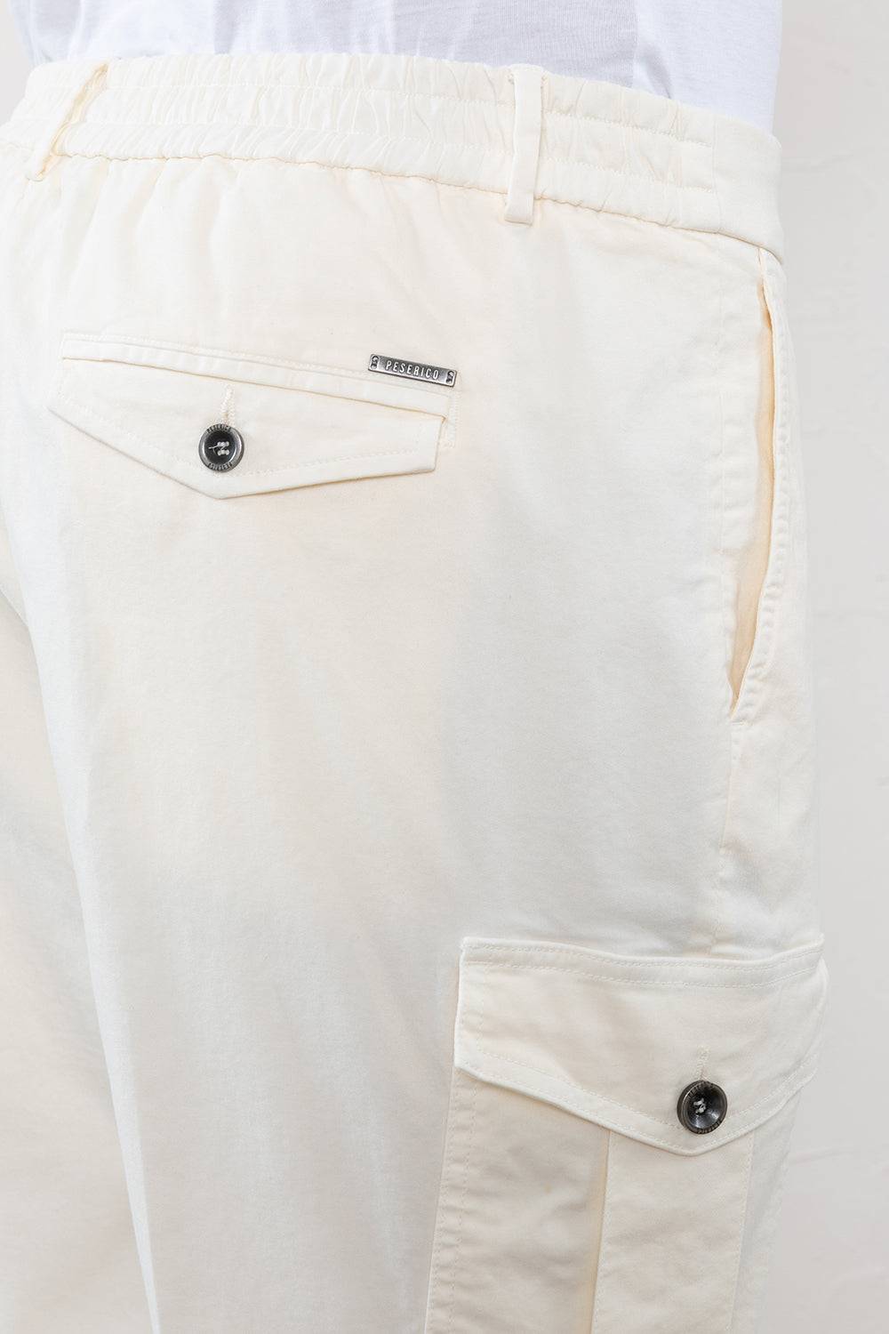 Peserico Pantalone Chino In Gabardina Di Cotone Stretch