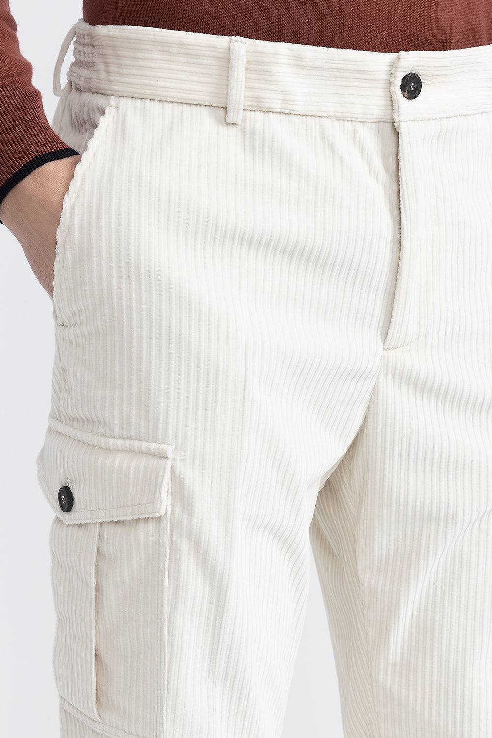 Peserico Pantalone Chino In Velluto A Costa Francese