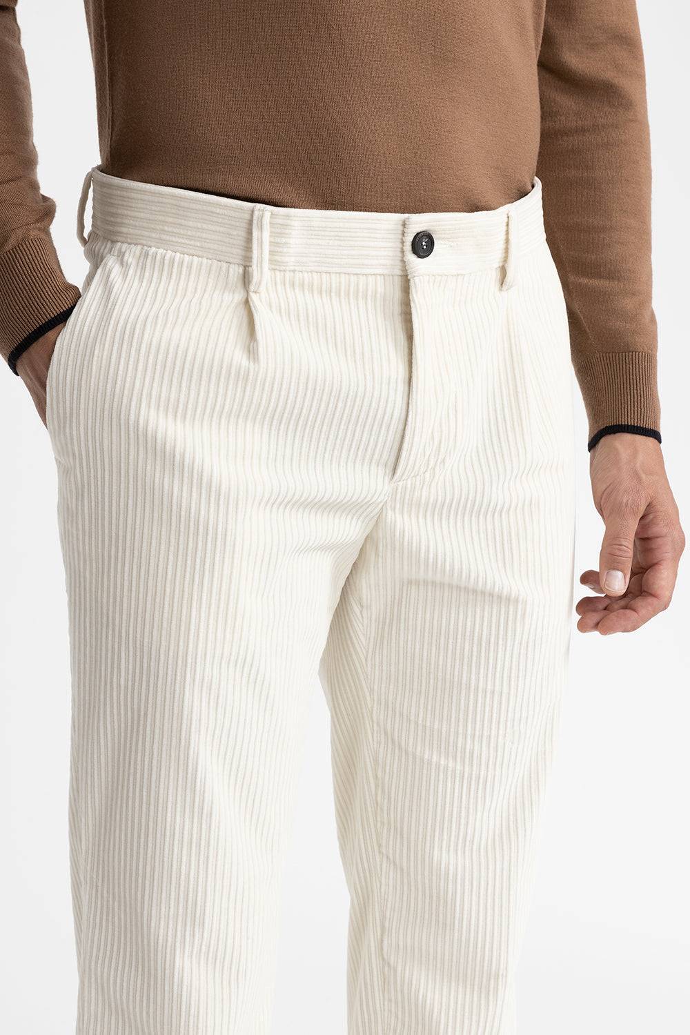 Peserico Pantalone Chino In Velluto A Costa Francese