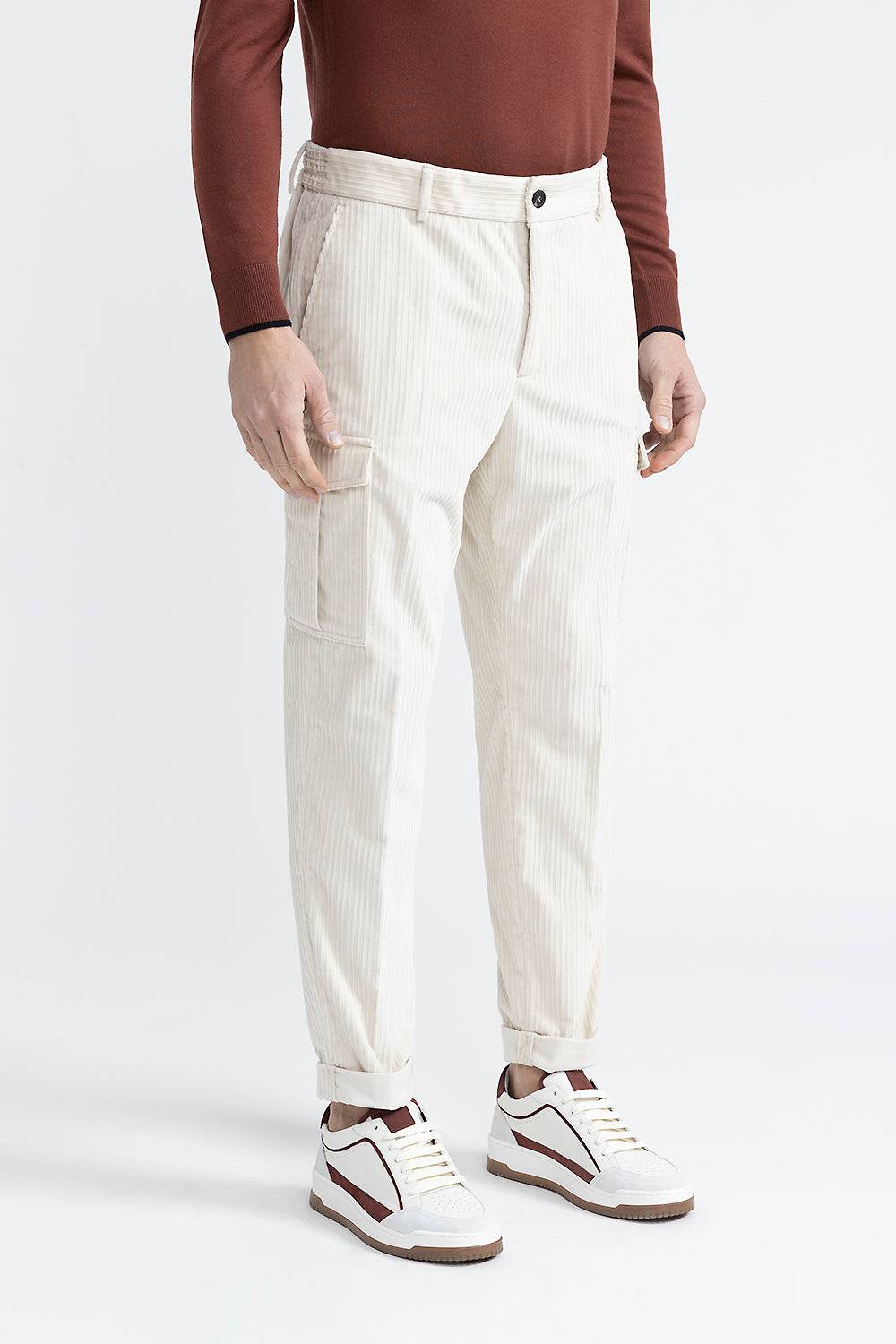 Peserico Pantalone chino in velluto a costa francese