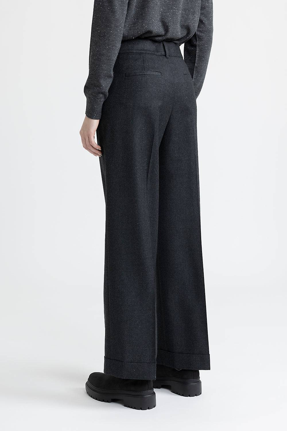 Peserico Pantalone Classic Tailored In Flanella Di Lana Lurex
