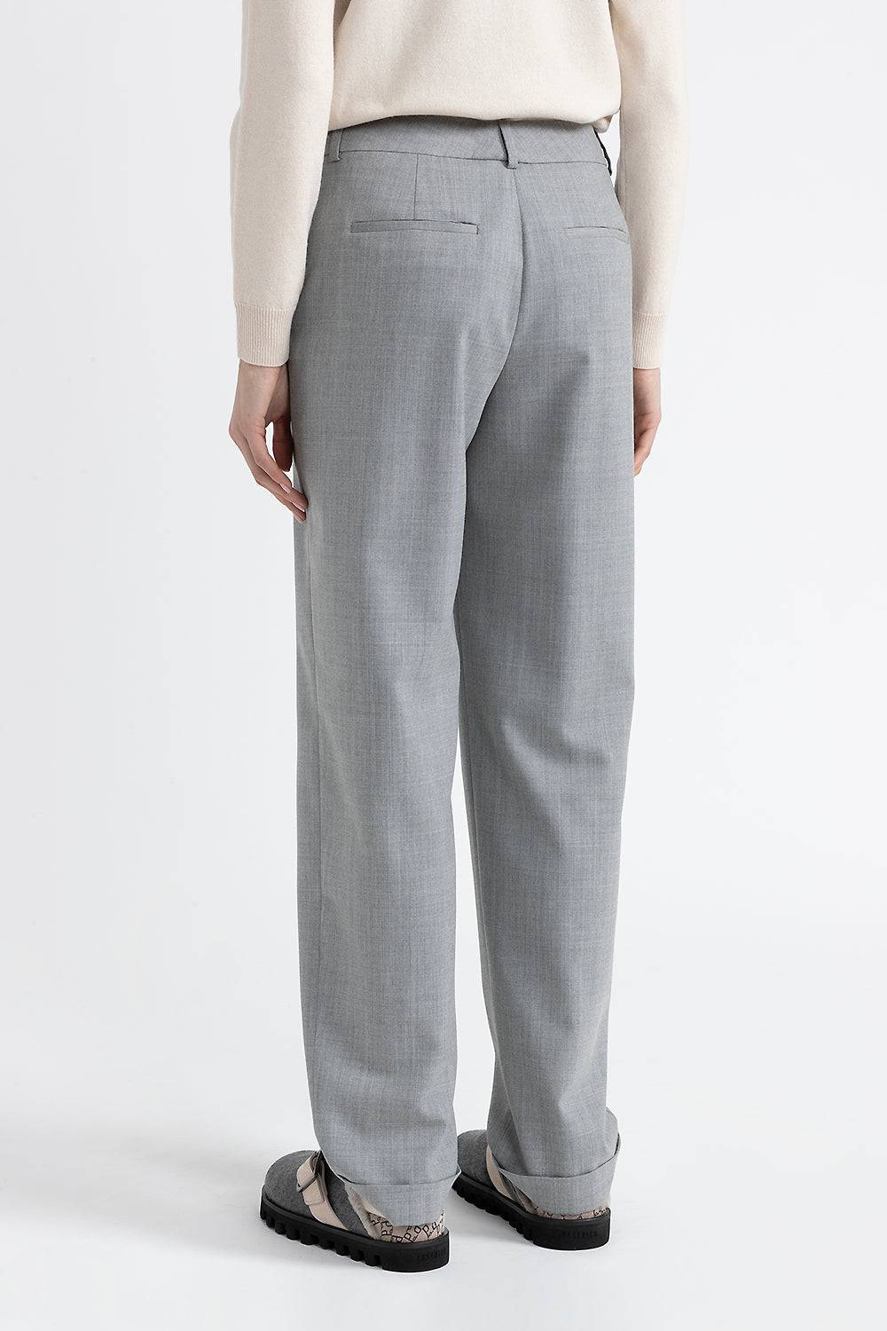 Peserico Pantalone Classic Tailored In Lana Tecnica