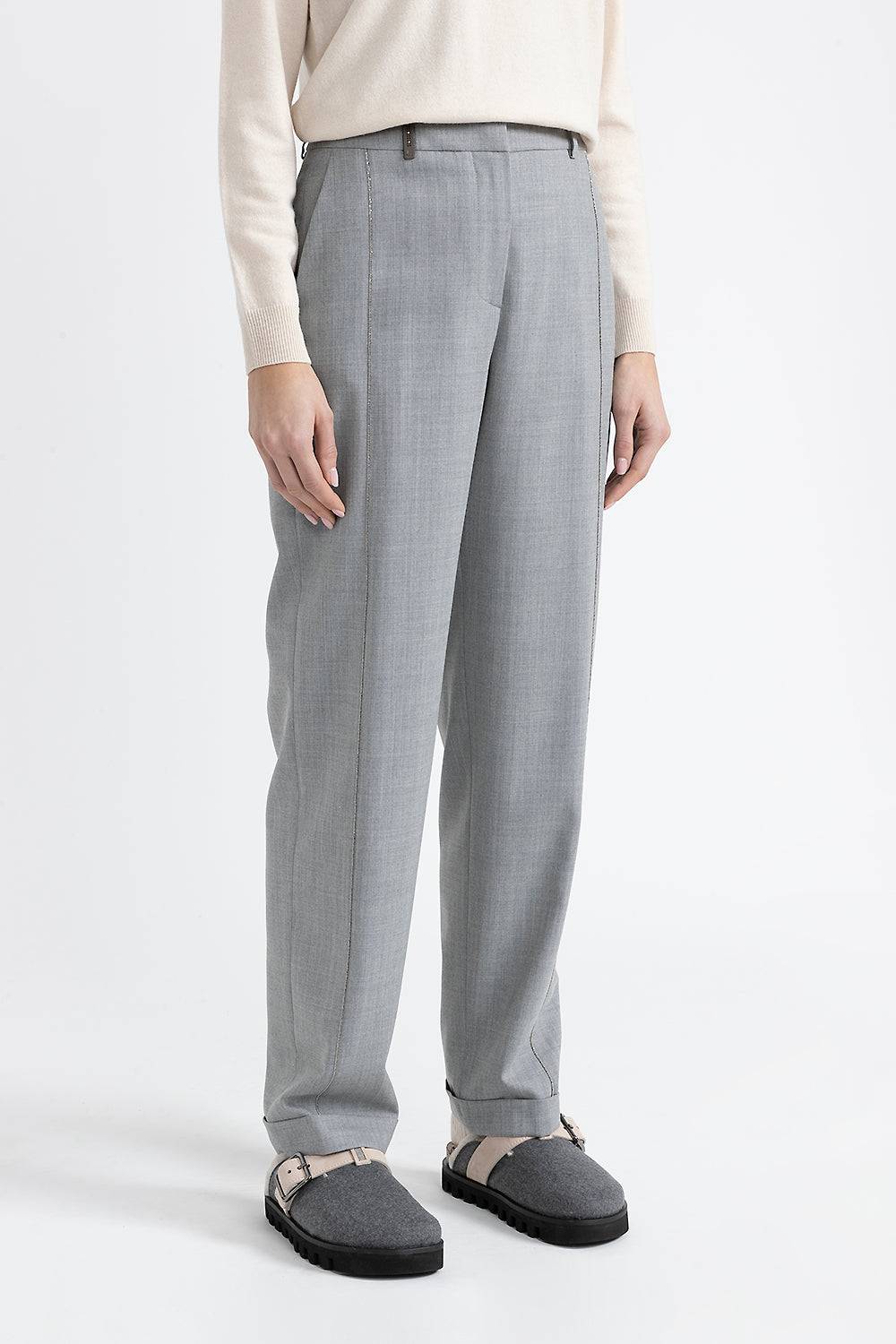 Peserico Pantalone classic tailored in lana tecnica