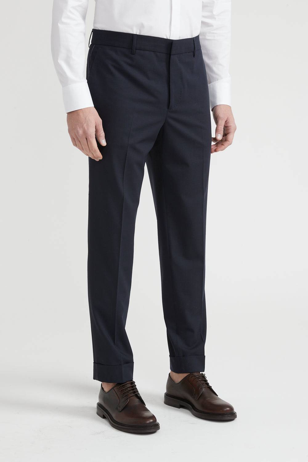 Peserico Pantalone classico in lana tecnica con raso di seta