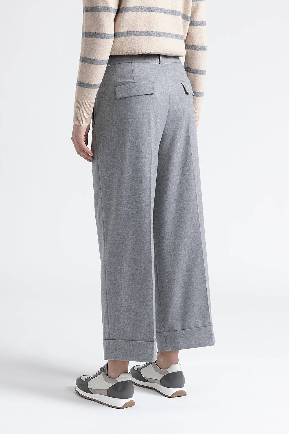 Peserico Pantalone Con Pince In Twill Di Viscosa Tecnica