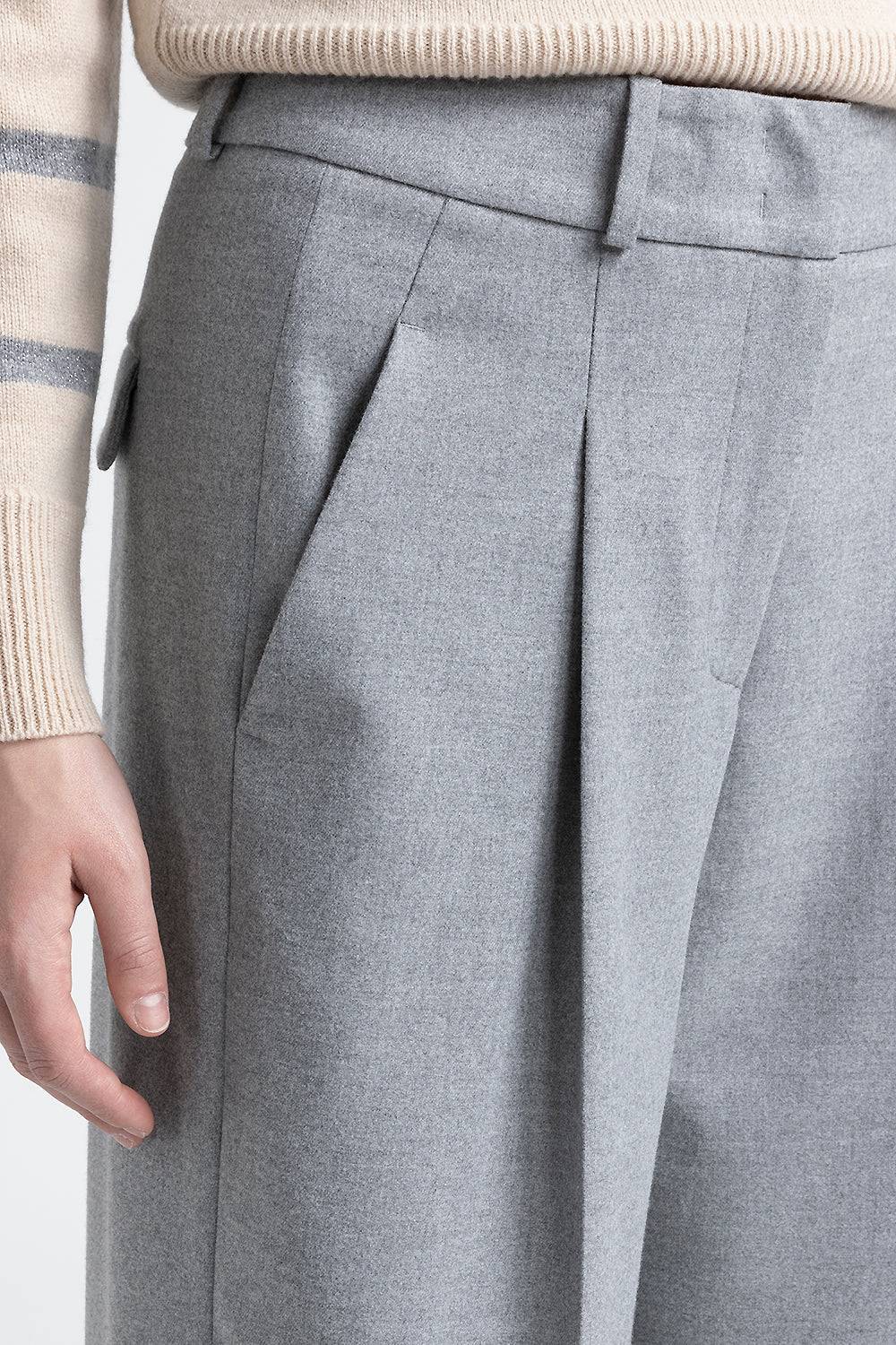 Peserico Pantalone Con Pince In Twill Di Viscosa Tecnica