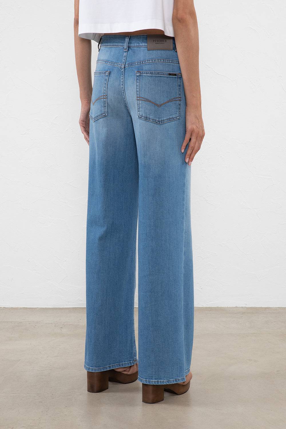 Peserico Pantalone Denim 5 Tasche In Cotone Stretch