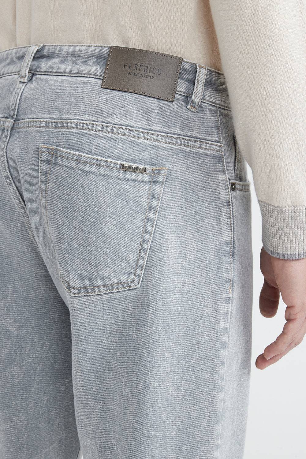 Peserico Pantalone Denim In Twill Di Cotone Stretch