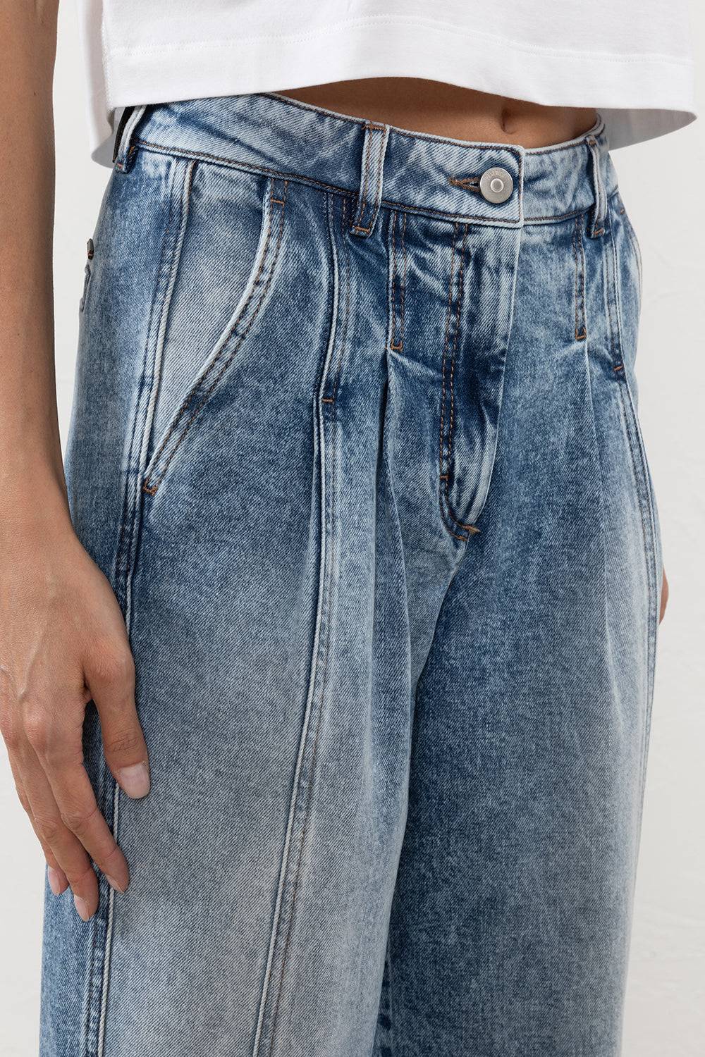 Peserico Pantalone Denim In Twill Di Cotone Stretch