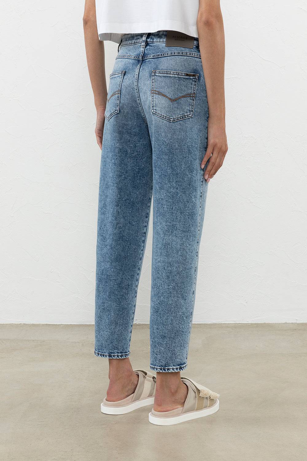 Peserico Pantalone Denim In Twill Di Cotone Stretch